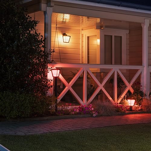 Philips Hue White & Color Ambiance Applique murale descendante ECONIC en aluminium, Noir, fonctionne avec Alexa, Google Assistant et Apple Homekit - 4
