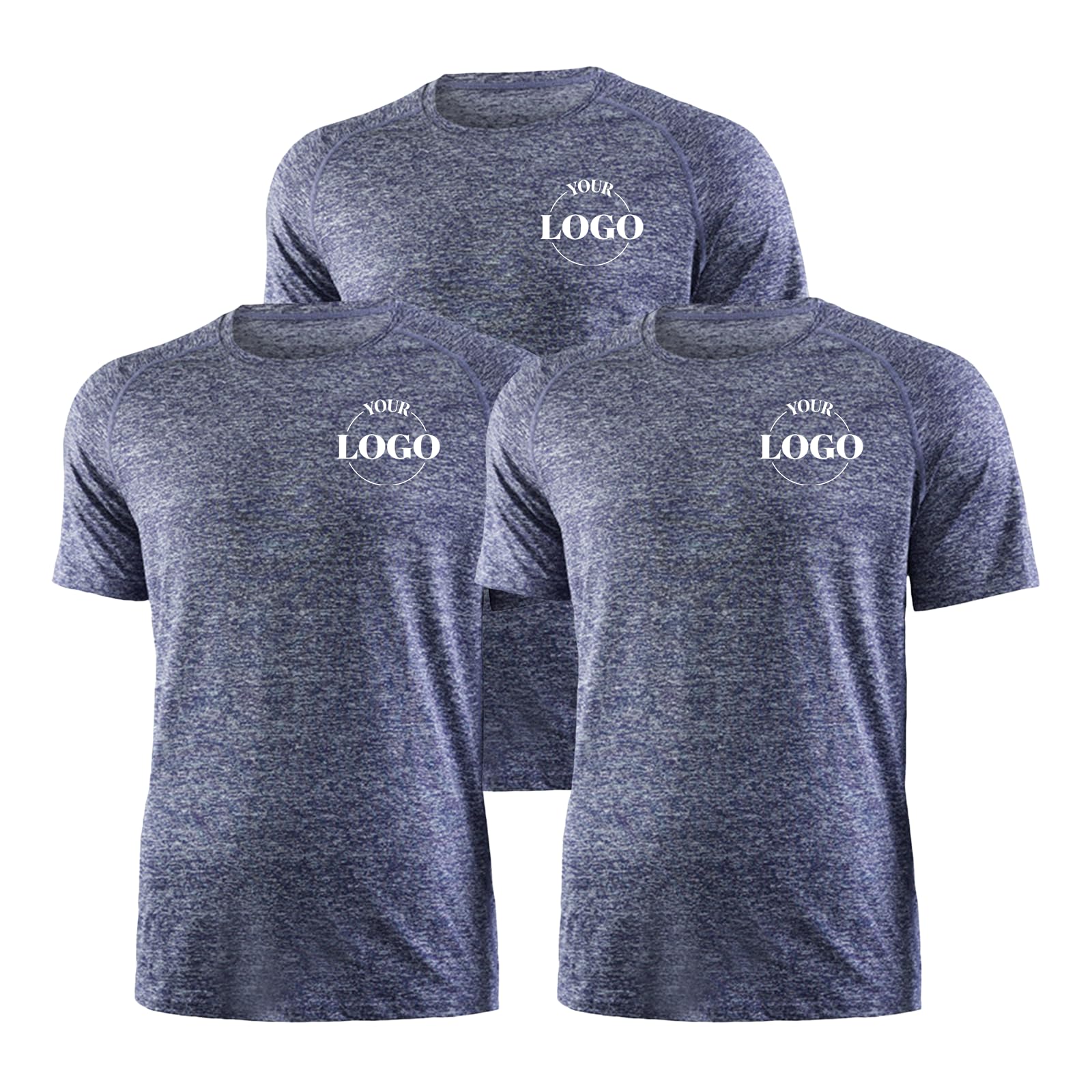 Camicie da palestra da uomo personalizzate, confezione da 3 magliette sportive a maniche corte con logo, traspiranti e ad asciugatura rapida