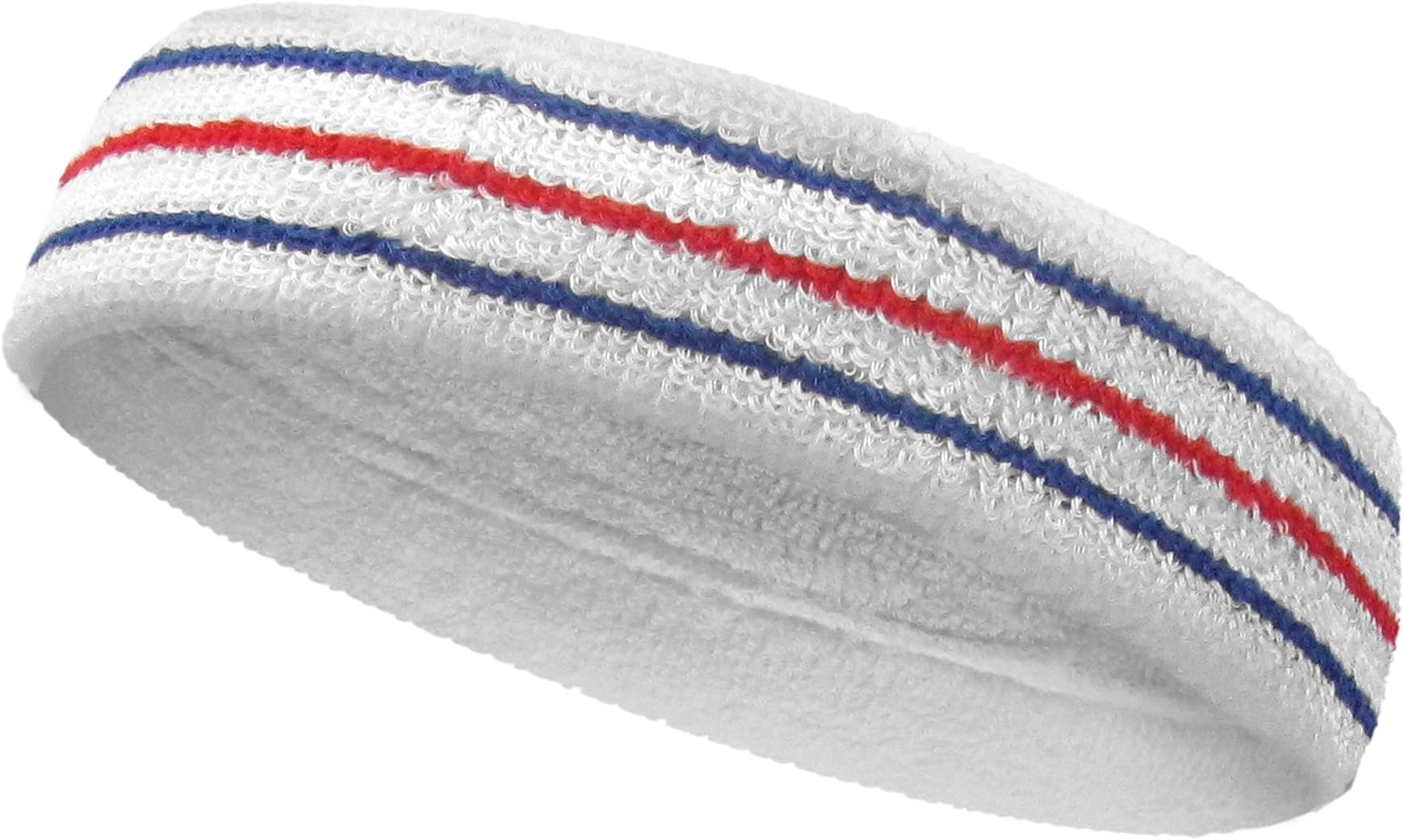 Tennis Headband - Cotton Terry Cloth Sweatband for Men & Women - High Absorbency Athletic Hairband for Gym, Basketball & Running - 1 Piece