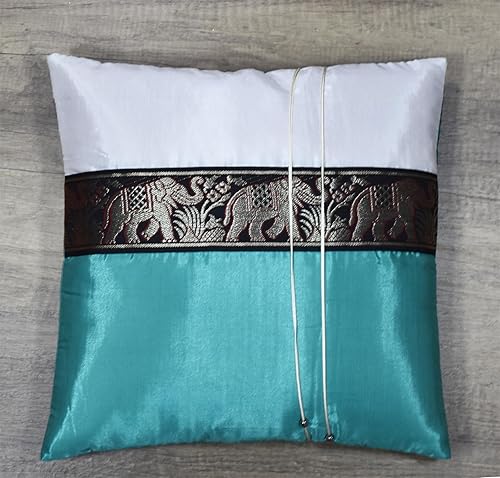 Miniatura 2 de Fundas de almohada decorativas de elefante a rayas de 16 x 16 pulgadas (15.7 x 15.7 in), funda de cojín para sofá, silla, cama, inserto de