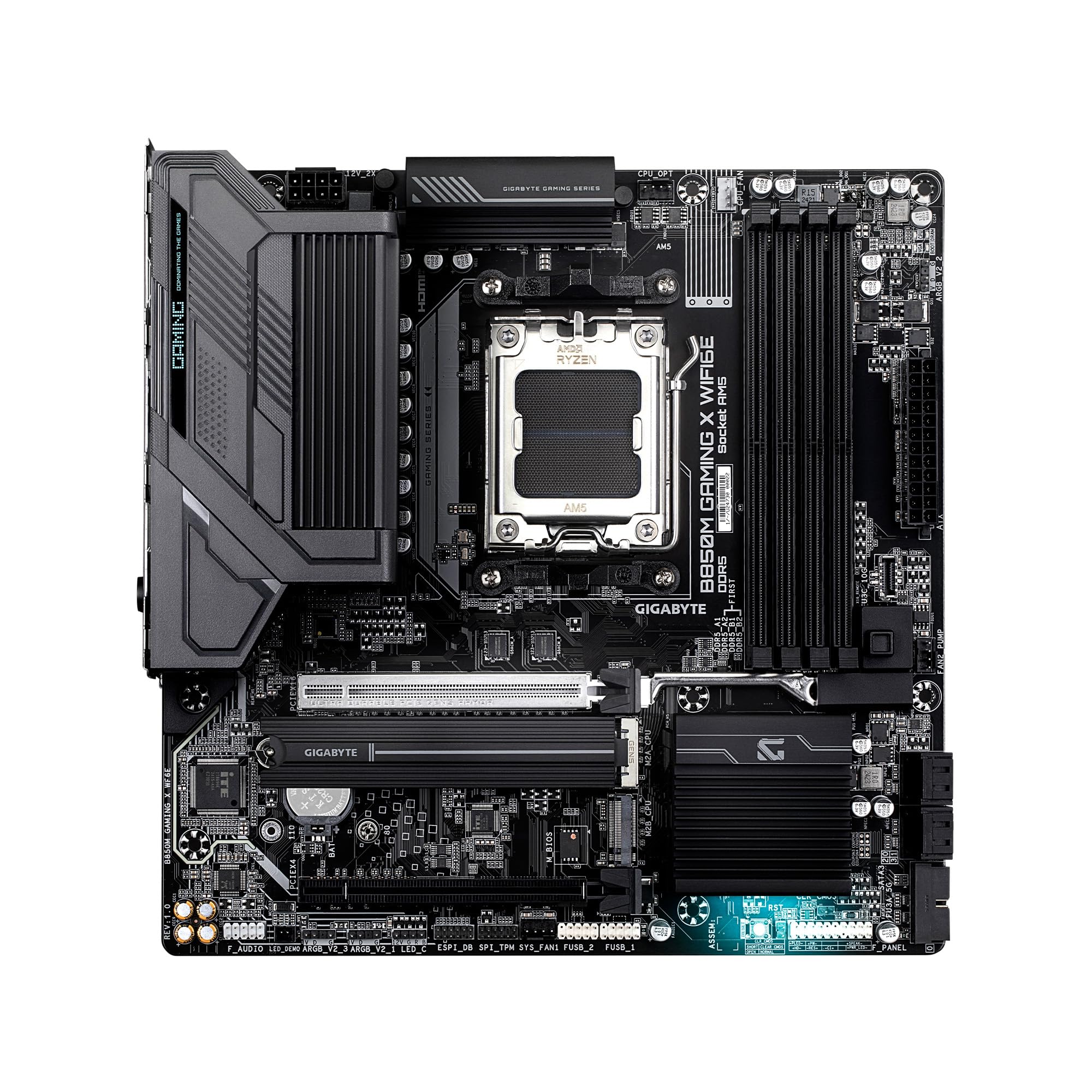 GIGABYTE B850M Gaming X WIFI6E - Placa Base AMD AM5 LGA 1718, mATX, DDR5, 2X M.2, PCIe 5.0, USB-C, WIFI6E, LAN de 2.5 GbE, EZ-Latch