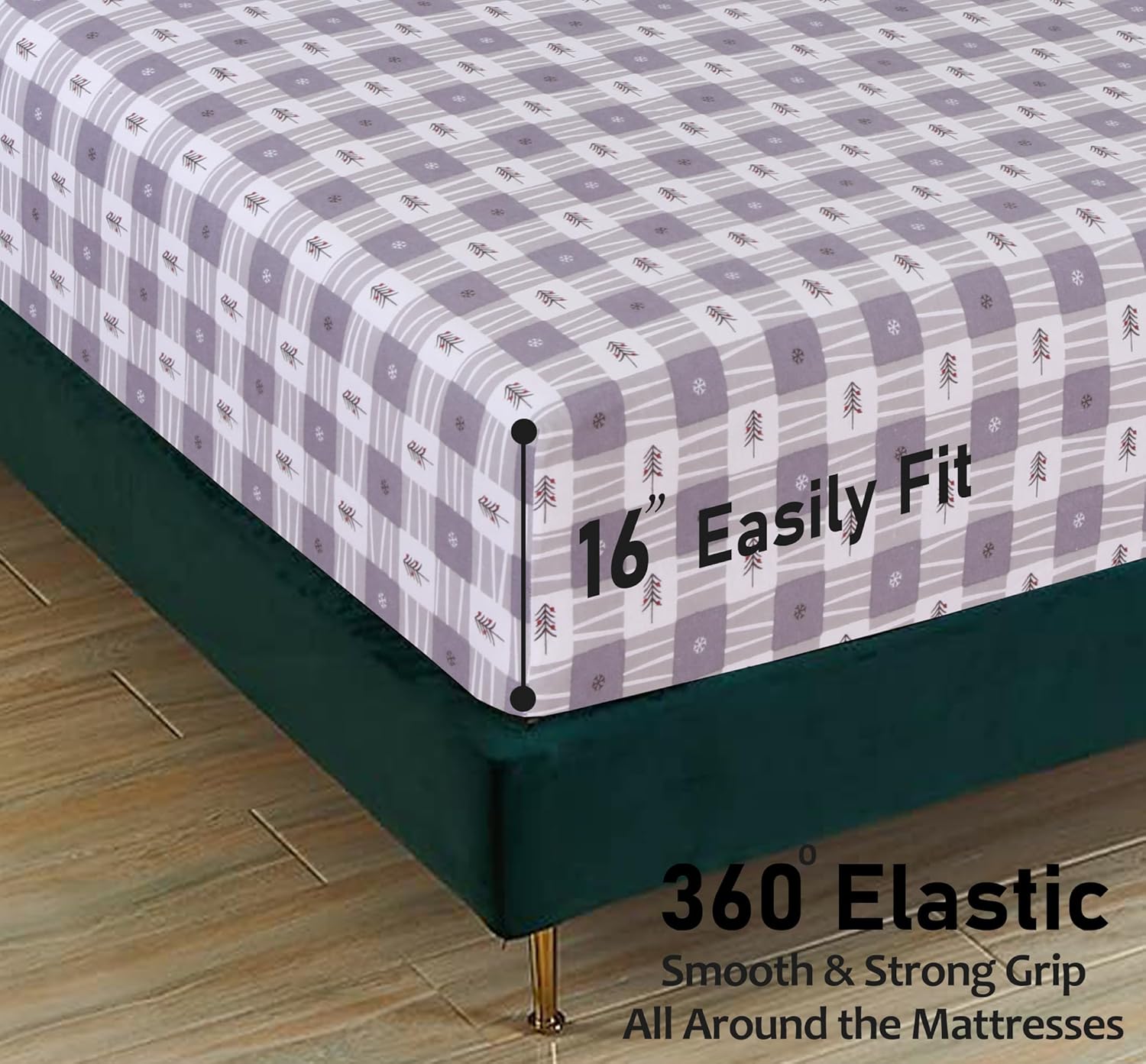 RUVANTI Flannel Sheets Full Size - 100% Cotton Double Brushed Bed Sheets Set, Deep Pockets 16 Inches, All Seasons Breathable & Extra Soft Full Sheets, Warm & Cozy, 4 Piece, Snow Stroke