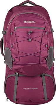 Mountain Warehouse Traveller 60L + 20L Travel Backpack Purple RWF