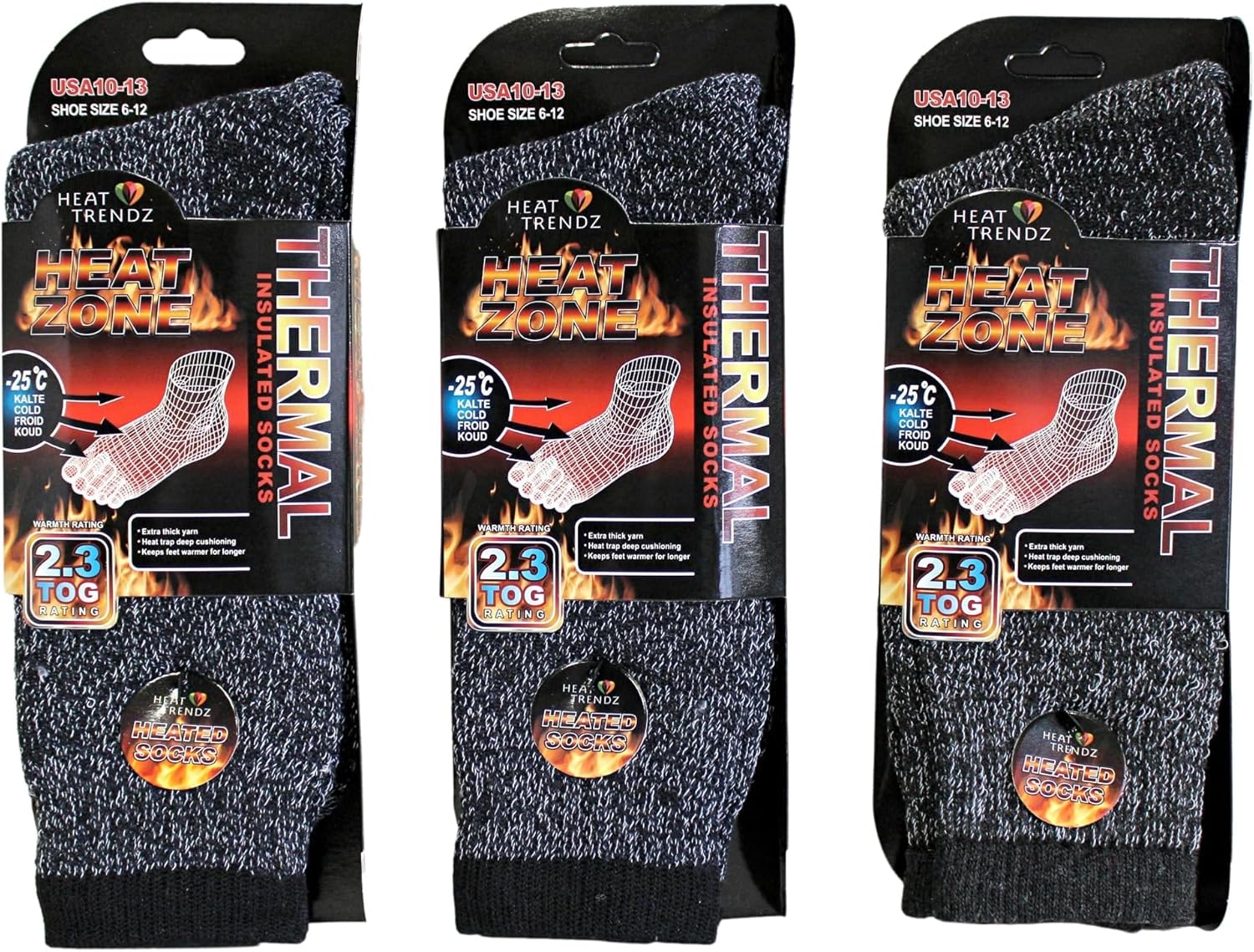 Miniatura 2 de 2 3 pares de calcetines térmicos para hombre con aislamiento térmico para clima extremo clima frío extremo 10 13