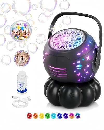 Bubble Machine for Kids, 3-in-1 Rechargeable Bubble Maker with 9