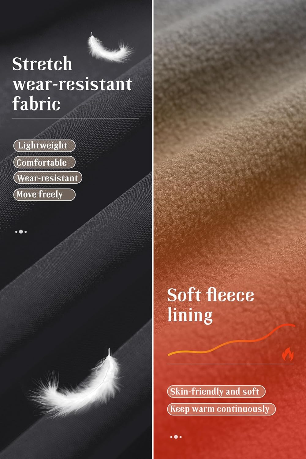 Pursky Women's Softshell Jacket Lightweight Fleece Lined Rain Jacket Waterproof Warm Windbreaker Coat With Removable Hood - Image 5