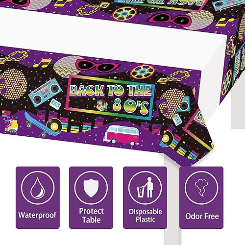 Miniatura 2 de Letromp 4 manteles retro para fiesta de radio de los años 80, estilo retro de los 80, diseño de los años 80, divertidos de los 80, I Love 80s, Rock