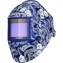 ARCCAPTAIN Internal Control Auto Darkening Welding Helmet, True Color Solar Powered Welding Hood with 4 Arc Sensors, Wide Shade 3/4-8/9-13 for ARC TIG MIG Welding Mask, FL