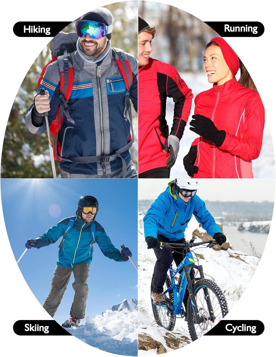 Geyoga Winter Fleece Balaclava Hat for Men Women Full Face Covering Scarf Hood Ski Mask with Drawstring - Image 5