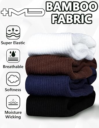 +MD 3 Pairs Bamboo Viscose Compression Socks for Women Men 15-20mmHg Knee High Support Stockings for Pregnancy Nurse Travel