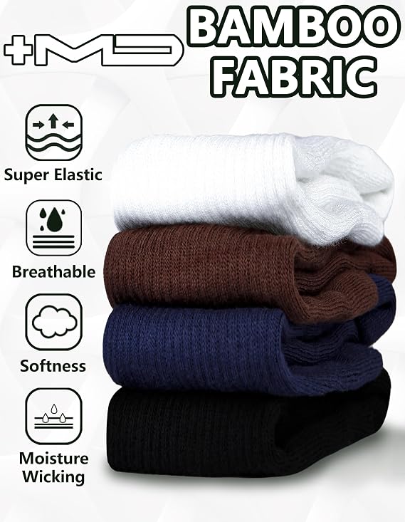 +MD 3 Pairs Bamboo Viscose Compression Socks for Women Men 15-20mmHg Knee High Support Stockings for Pregnancy Nurse Travel