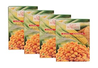 Easy Kitchen Ready To Eat/Ready To Cook Boiled American Sweet Corn With No Preservatives & No Gluten I All Natural I No Artificial Colors Or Flavouring (Pack Of 4 X 225 Gm)