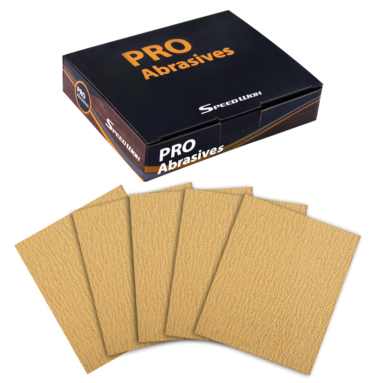 SPEEDWOX 1/4 Sheet Sandpaper Sheets 25PCS Premium Sand Paper 80 Grit Sanding Sheets 5.5" x 4.5" Sandpaper for Wood Metal Automotive Furniture