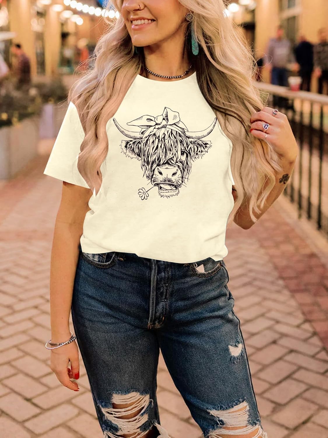 Cow Shirt Women Cute Cattle T-Shirt Vintage Western Short Sleeve Tops Western T Shirt Farm Life Tee Shirts - Image 3