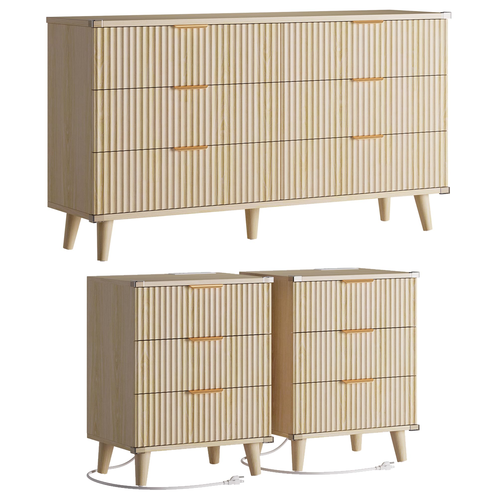 Lulive 3-Piece Dresser & Nightstand Set
