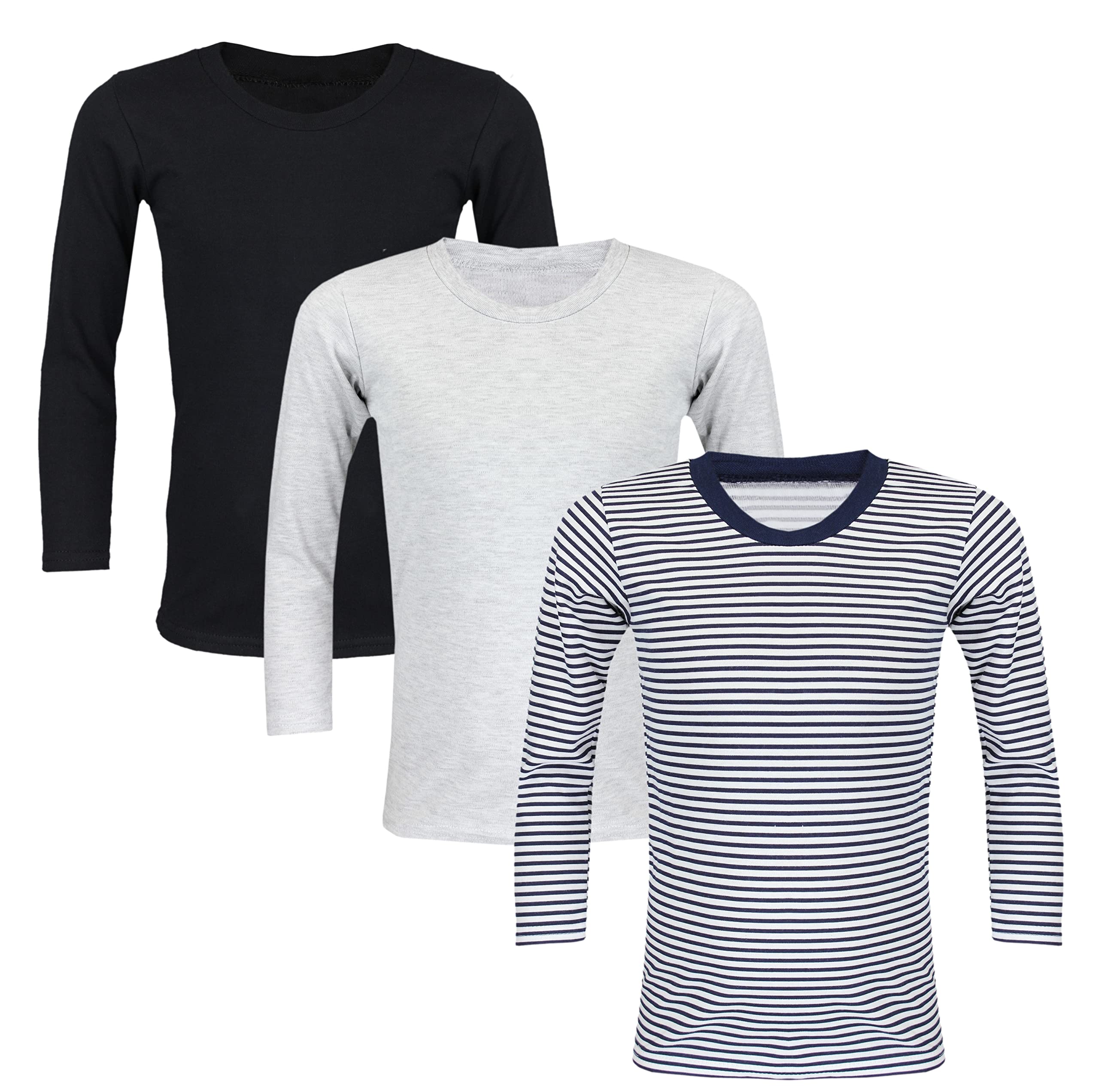 TupTam T-Shirts Manches Longues Enfant Lot de 3 – 100% Coton