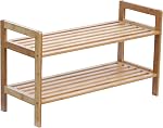 Étagère à chaussures empilable en bambou Oceanstar 2 niveaux, Brun, SR1309