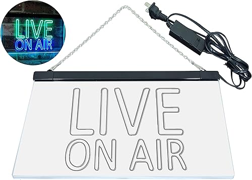 Miniatura 9 de ADVPRO On Air Live Recording Studio Video Room - Letrero de neón LED de doble color, verde y azul, 16 x 12 pulgadas, st6s43-i3064-gb