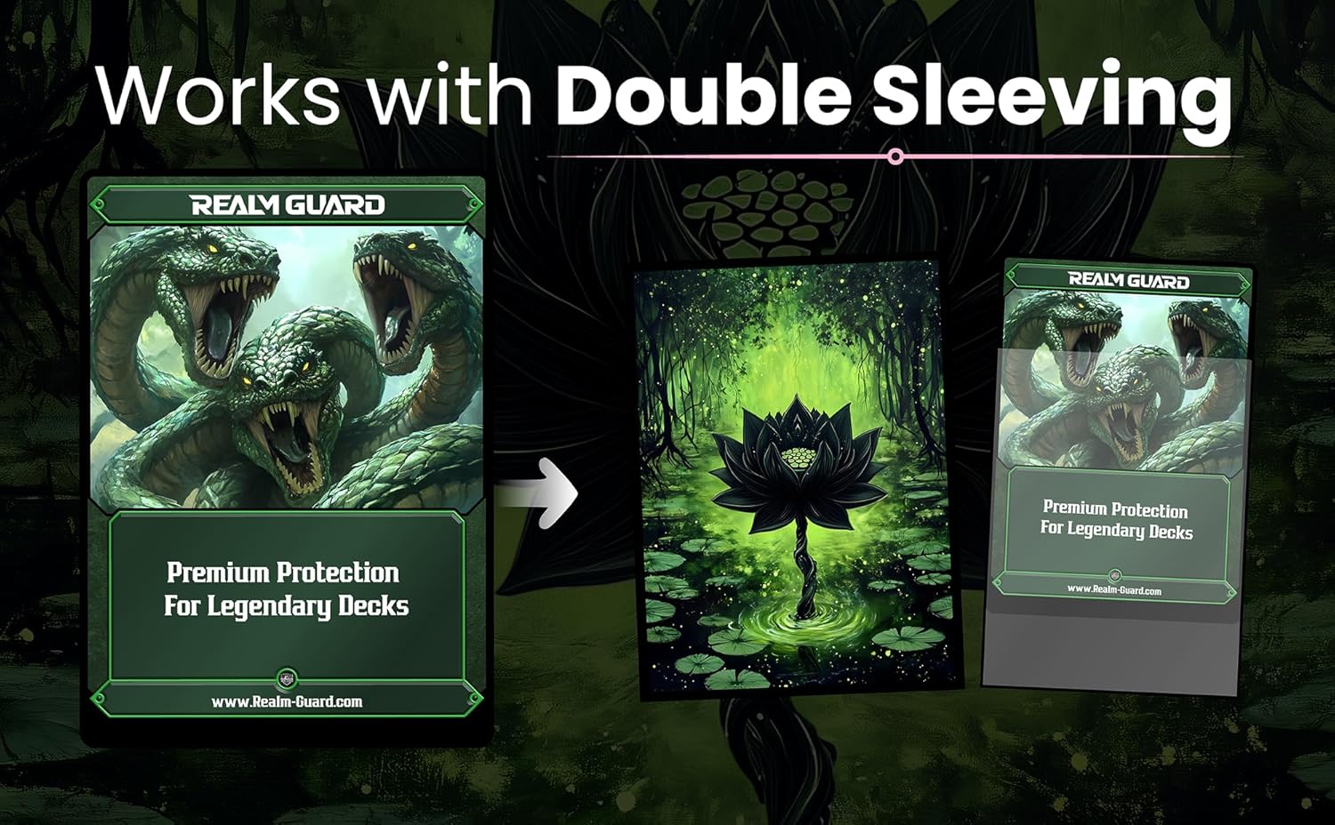 Realm Guard Graphene- 100ct Textured Matte TCG/MTG Art Sleeves (Forest Black Lotus)