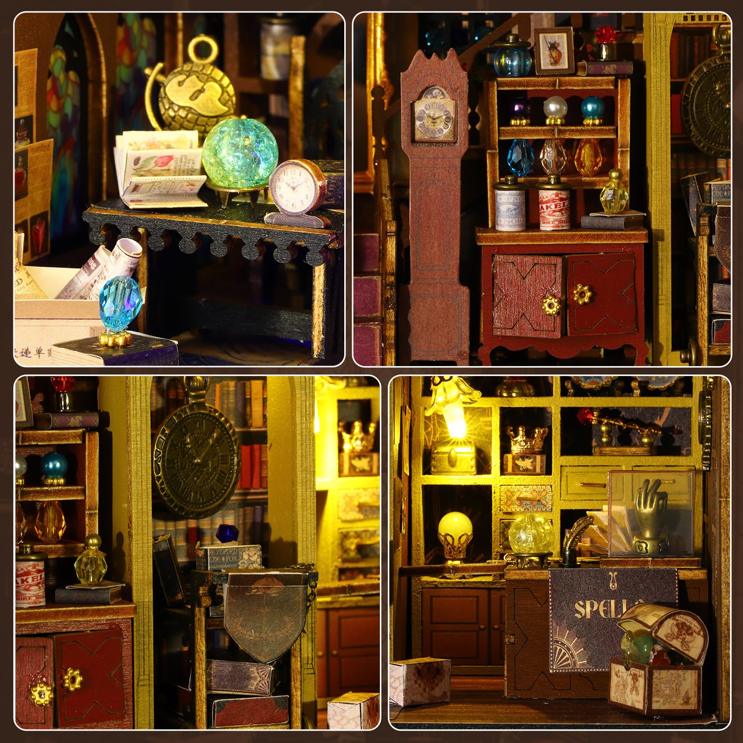 Cuteefun Miniature Casa delle Bambole DIY, Kit Case in Miniatura da Costruire Fai da Te con Mobili Copertura Antipolvere e Strumenti, Natale Halloween Regalo di Compleanno(Sakura Noodles Shop