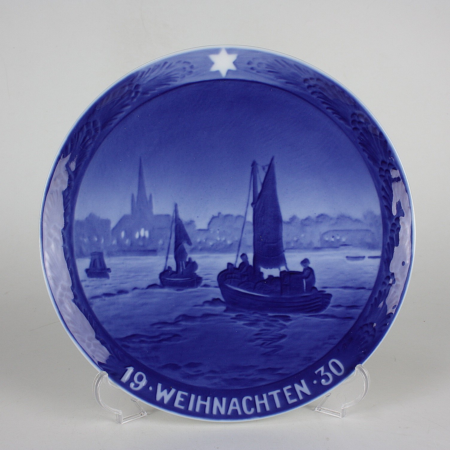 WE】ロイヤルコペンハーゲン イヤープレート 1930「漁船」