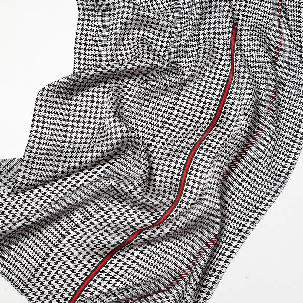 STORY OF SHANGHAI Sciarpa di 100% Seta Charmeuse da Donna Foulard a Raso con Fantasie Orientale, 56x177cm