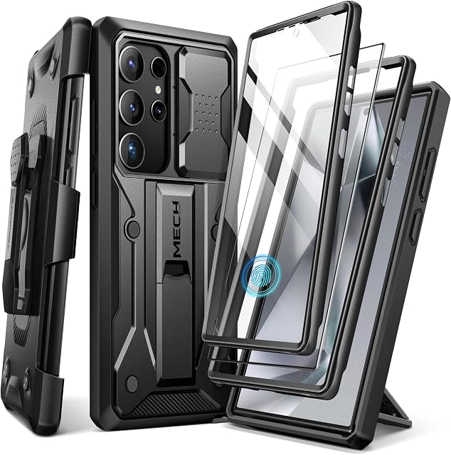 Tongate Etui do Samsung Galaxy S24 Ultra z podpórką i klipsem na pasek, czarne