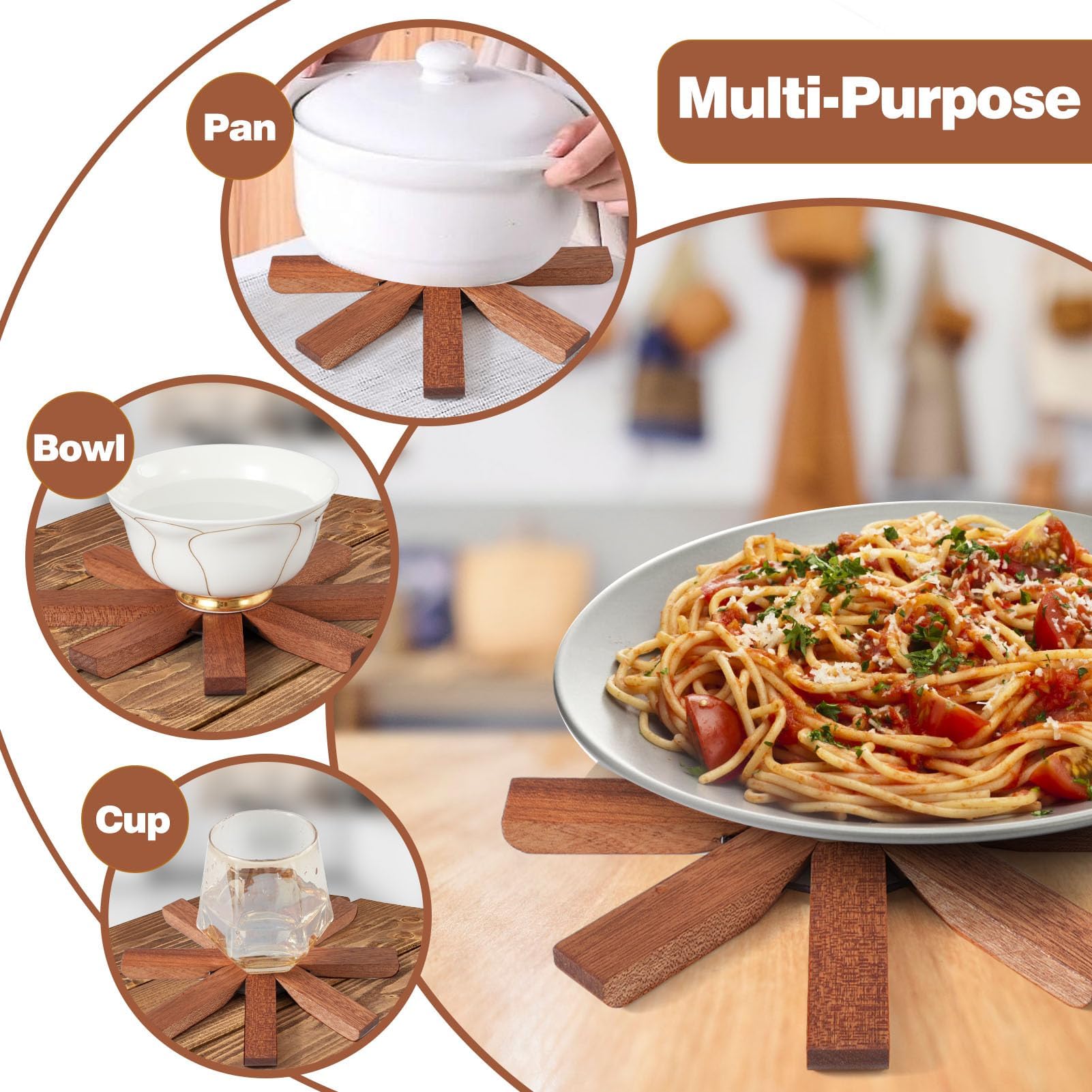 Grands Dessous De Plat En Bois Pour Plans De Travail De Cuisine - Set