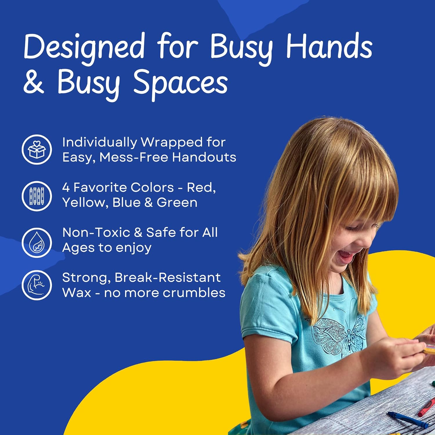 CrayonKing 250 Sets of 4-Packs (1000 Bulk Crayons) – Non-Toxic, Individually Wrapped, Perfect for Parties, Restaurants, Classrooms & More