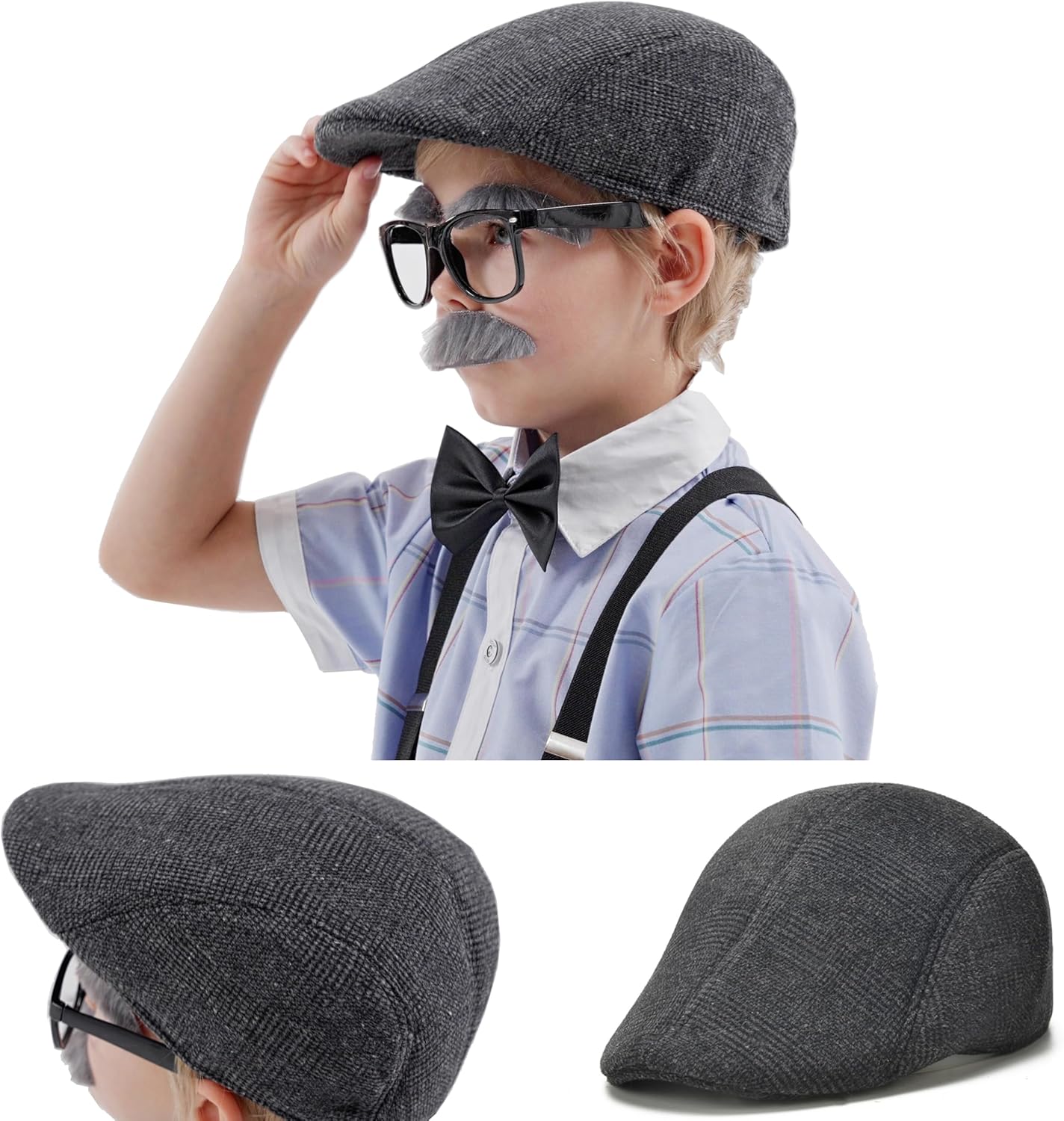Kids 100th day of school costume for Boys, Old man dress up for kid, Old person costume For Boy,Grandpa Costume Kids - Image 7