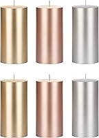 Vista 6 de Mega Candles 3 velas redondas blancas sin perfume, velas de cera de alta calidad vertidas a mano de 3 x 6 pulgadas, decoración del hogar