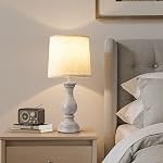 Fenmzee Vintage Table Lamps Set of 2 - Rustic Bedside Lamp with Linen Shades, 22" Nightstand Lamps for Bedroom Bedside Desk, Living Room and Table Office(Antique Grey)