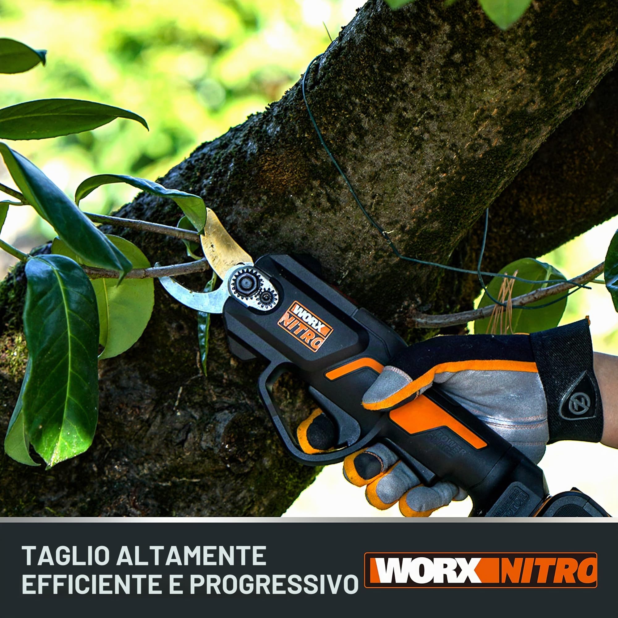 WORX NITRO 20V MAX Cesoia Elettrica WG330E.1 Cesoia da Potatura a Batteria