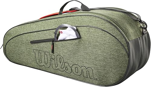 Miniatura 5 de WILSON Team - Bolsa para raqueta de tenis, color verde jaspeado y gris jaspeado