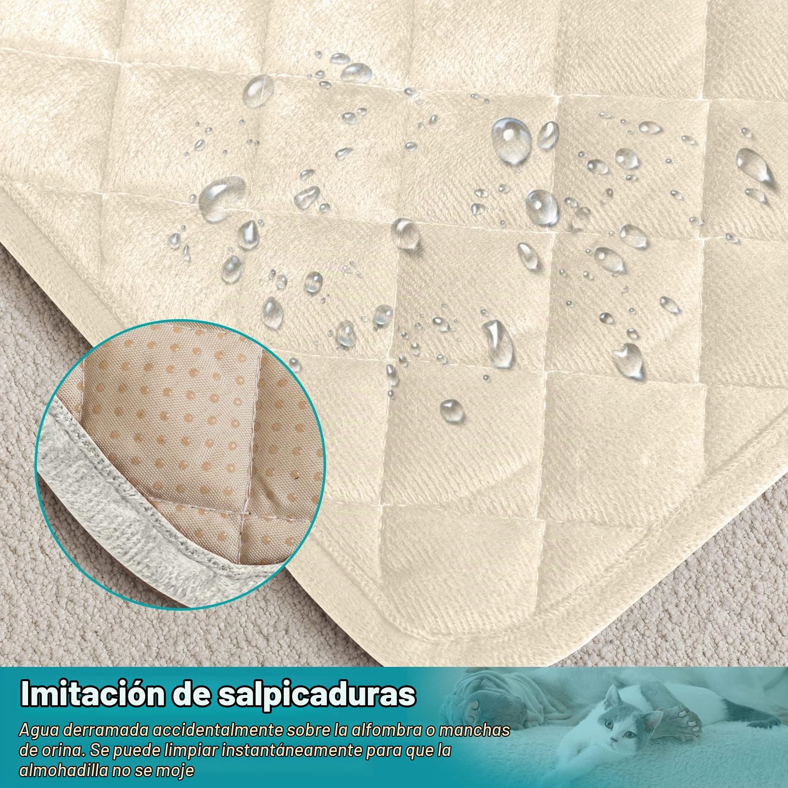 PETCUTE Sofá para Perros Grande y Mediano,Protección para Sofá,Antiestres Cama para Perro de Felpa Suave,Lavable Cojín para Sofá para Mascotas,Colchón para Perros con Fondo Antideslizante,75 * 120cm
