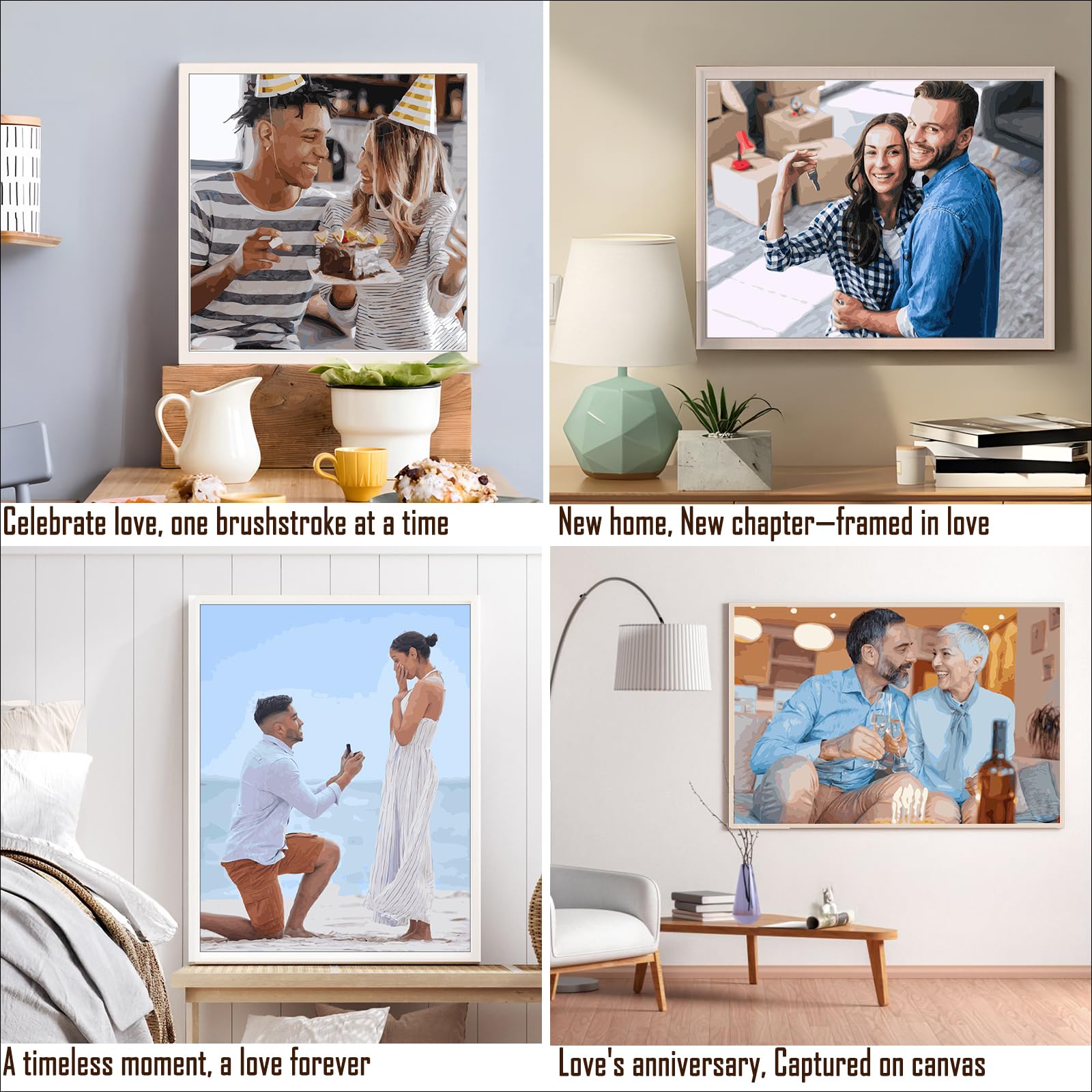 KURUMi 24/36/48 Colori – Kit Personalizzato per Dipingere con i Numeri per Adulti, Trasforma la Tua Foto in Quadri da Dipingere Numerati Unici: Famiglia, Animale Domestico o Persona Cara