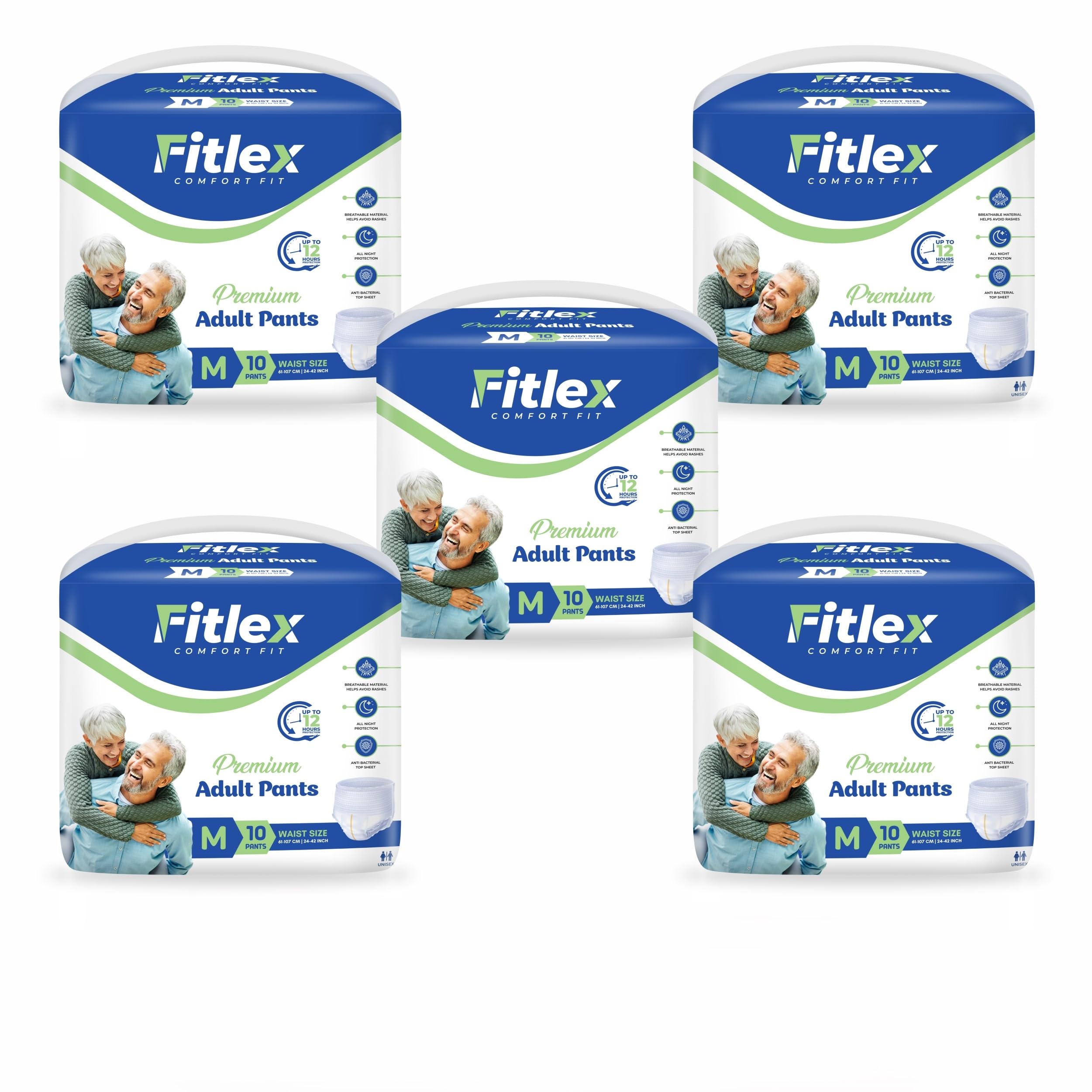Pant Style Adult Diaper Extra Large Size Unisex, High Absorbency & Leakproof (10 Counts) (50, M)-image-27