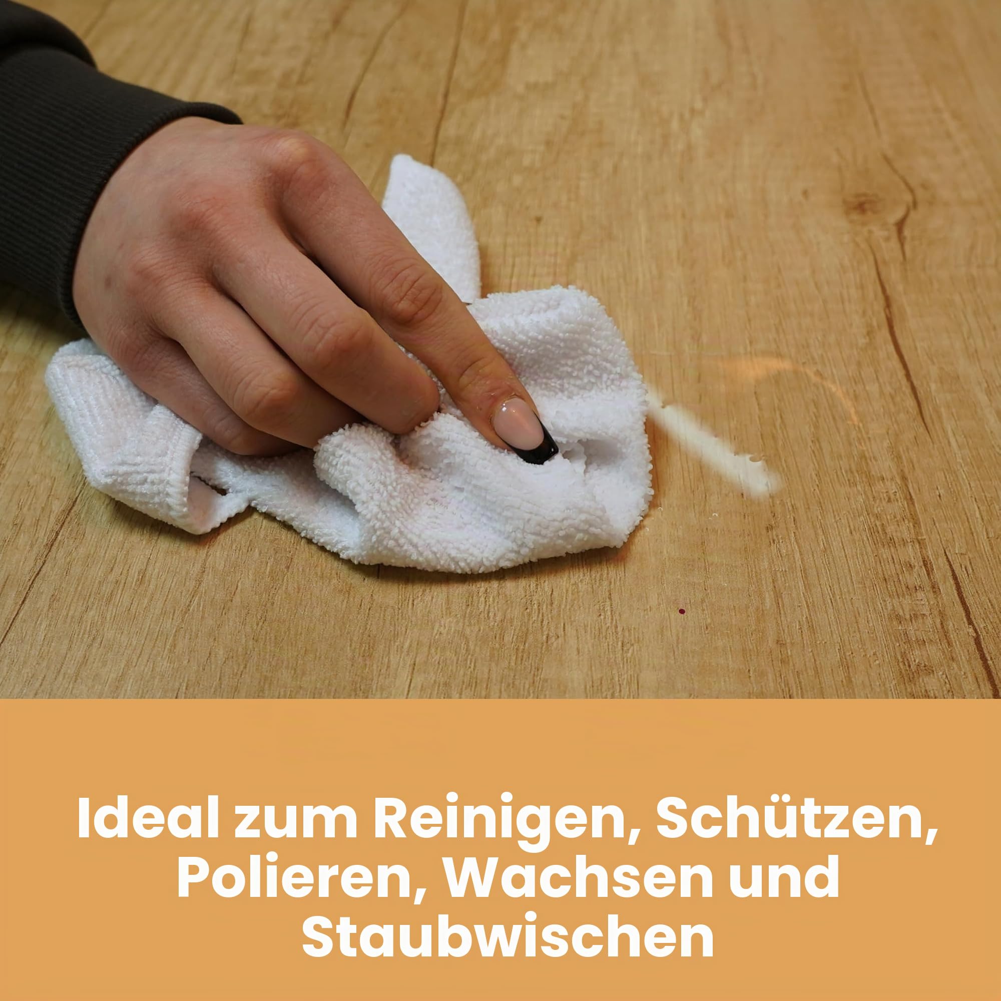 Furniture Clinic 10 Stück Mikrofasertücher - fusselfrei - weiße Reinigungstücher - wiederverwendbar und waschbar - von