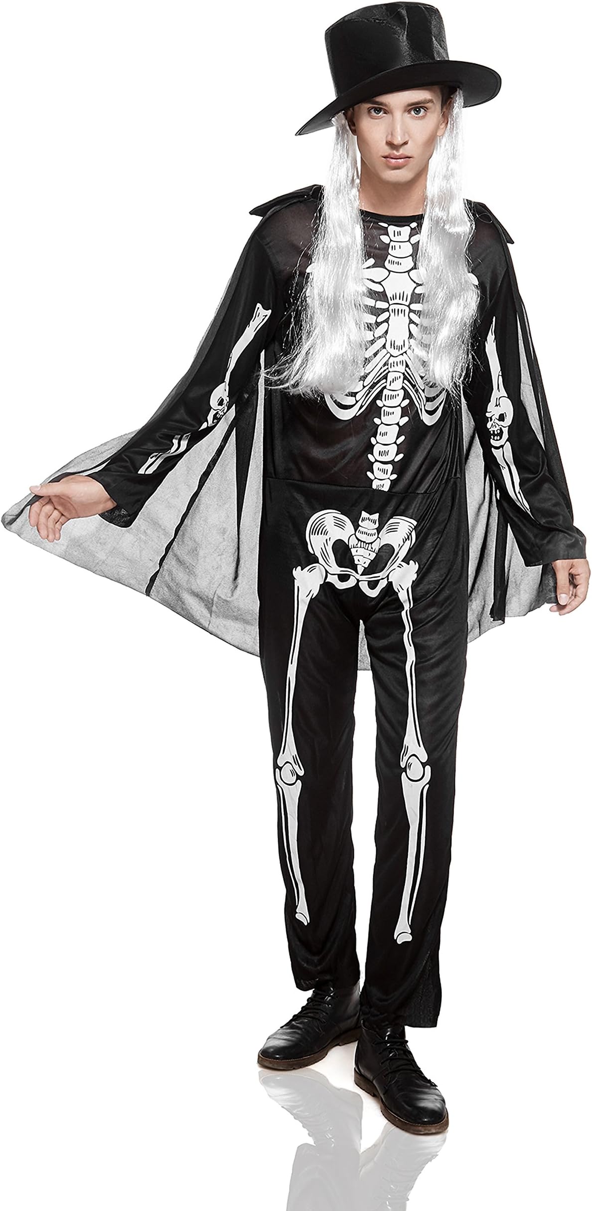 Adult Mens Mr Skeleton Halloween Costume Dead Gentleman Dress Up & Role Play