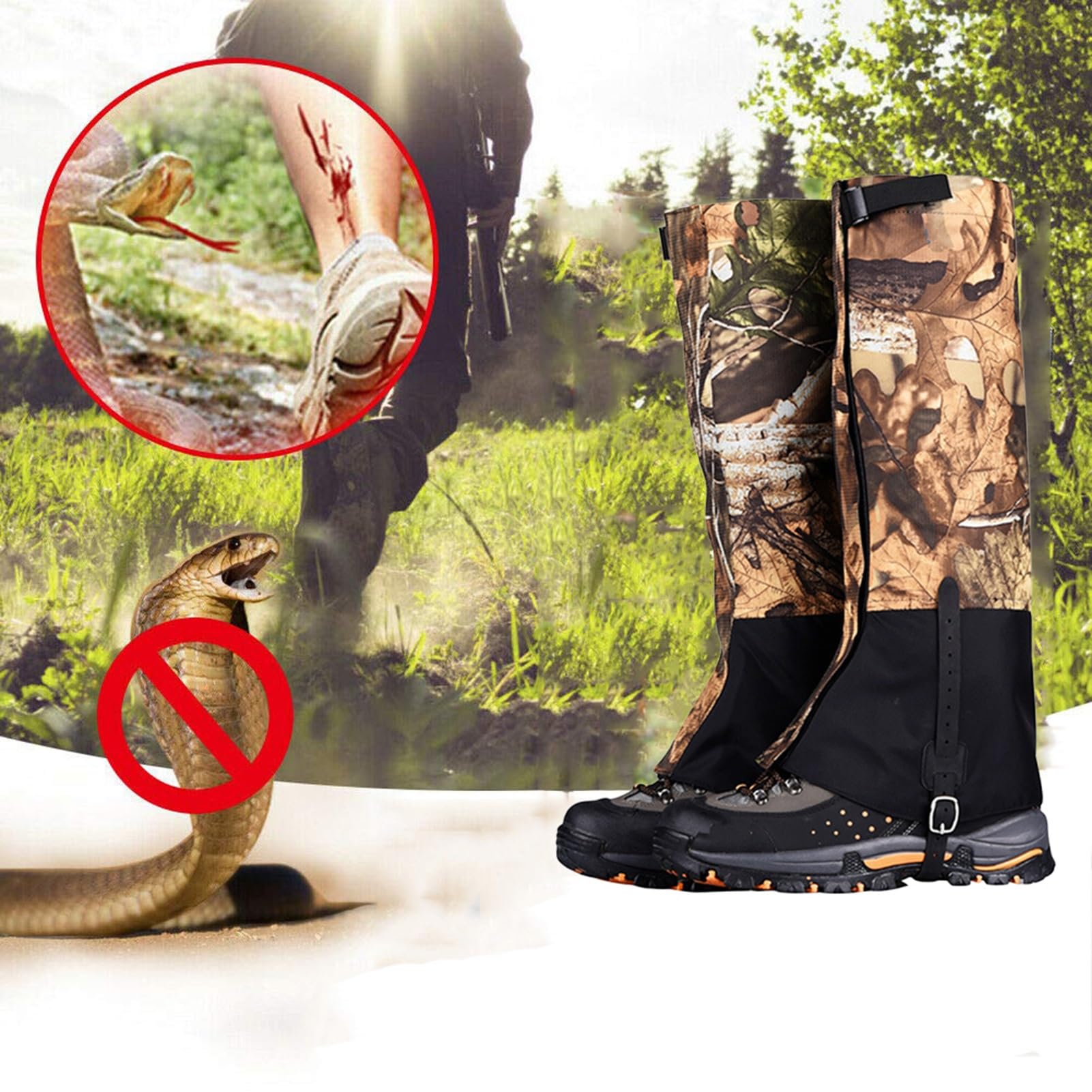 Guêtres de Jambe, guêtres de Raquettes à neigeGuêtres d'extérieur avec Bas réglables, adaptées à l'alpinisme, au Plein air, à la Chasse et à la Raquette