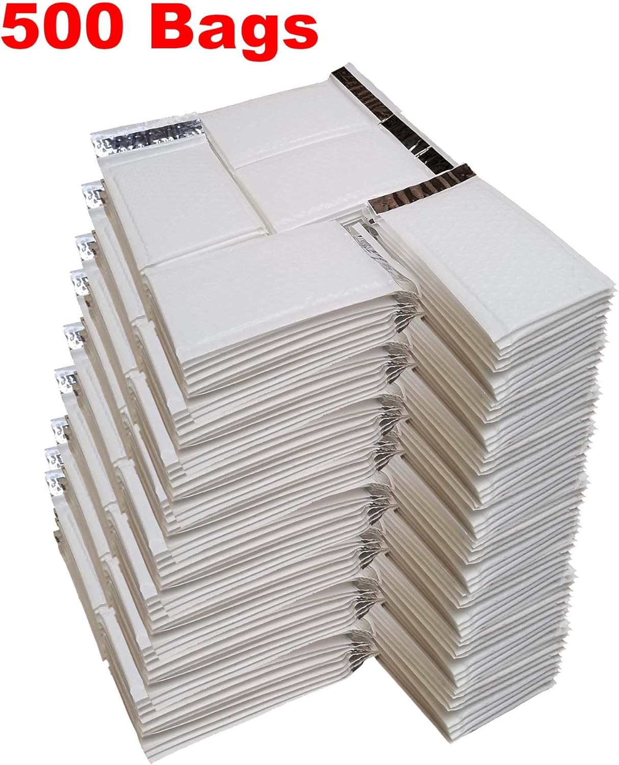 iMBAPrice #000 4 x 8 Poly Bubble Mailers Padded Envelopes (Free USB Cable) Total 500 Envelopes, 50 Count