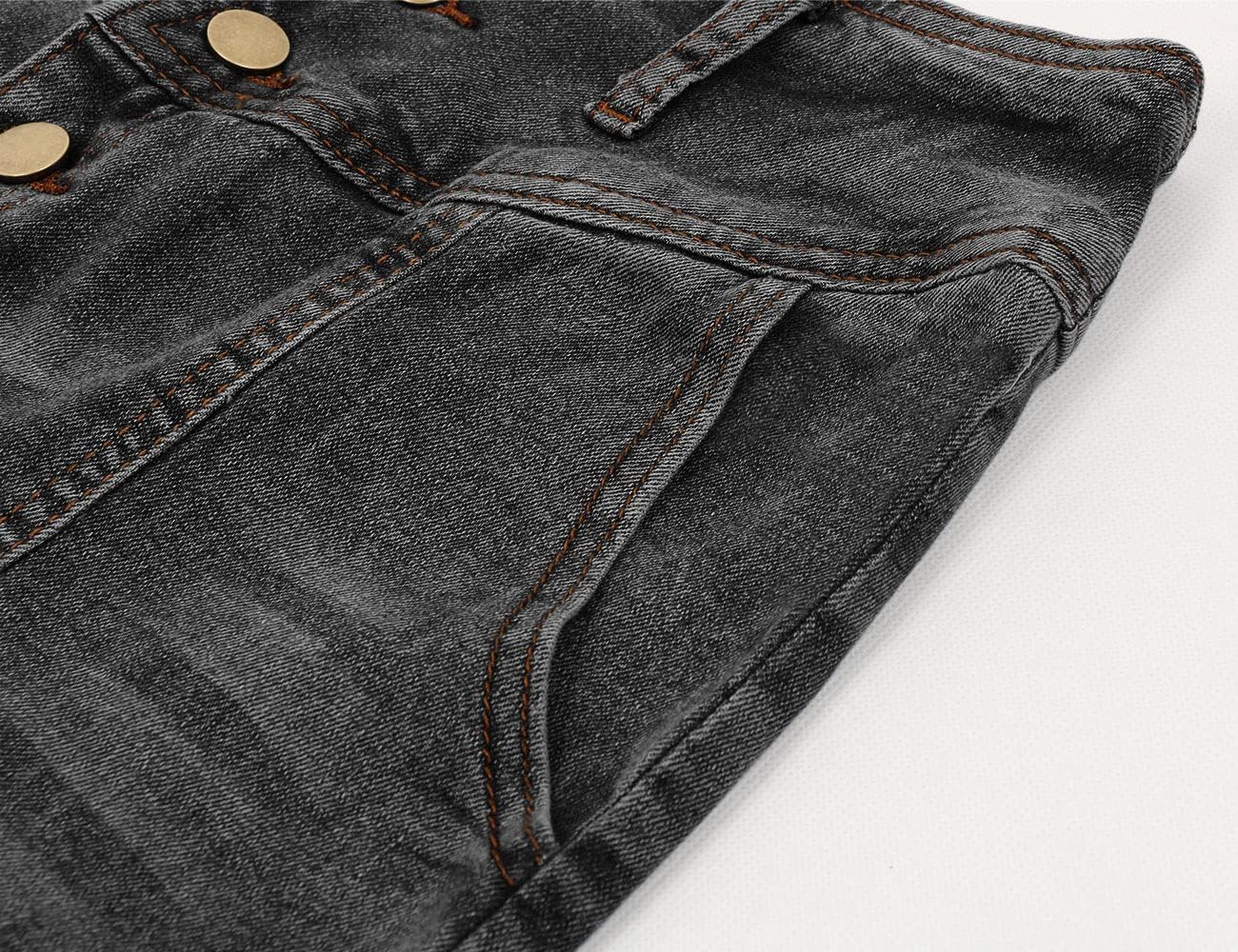 CHARTOU Women's Retro Exposure Button-Fly Packaged Hip A-Line Maxi Long Denim Skirt - Image 4