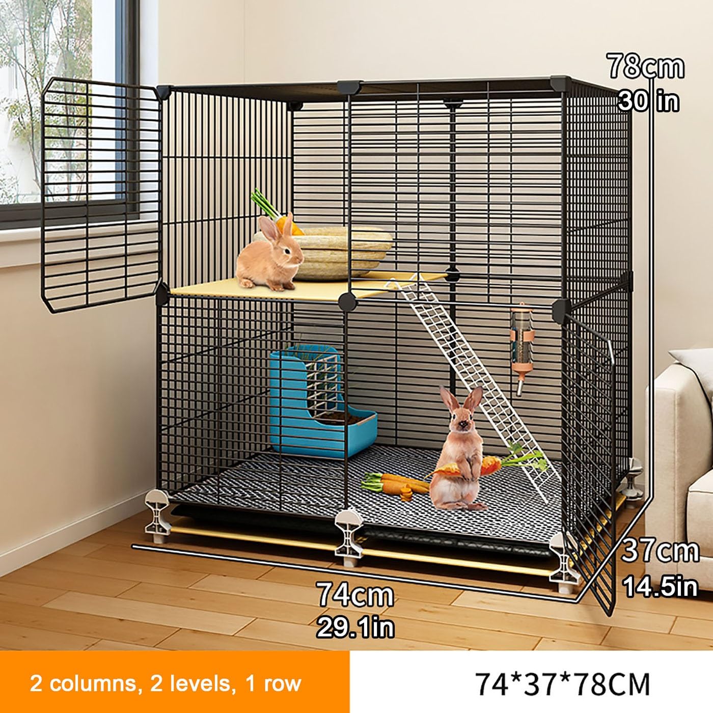 Rabbit♡　1005 Rabbit Cage Indoor Bunny Hutch, DIY Encrypted Rabbit Cage