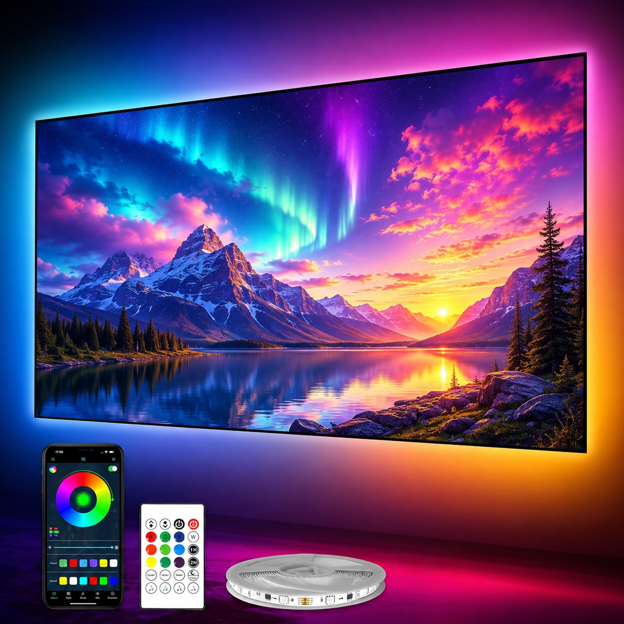 LED Lights for TV 55-75 Inch, 16.4FT, APP & Remote Control