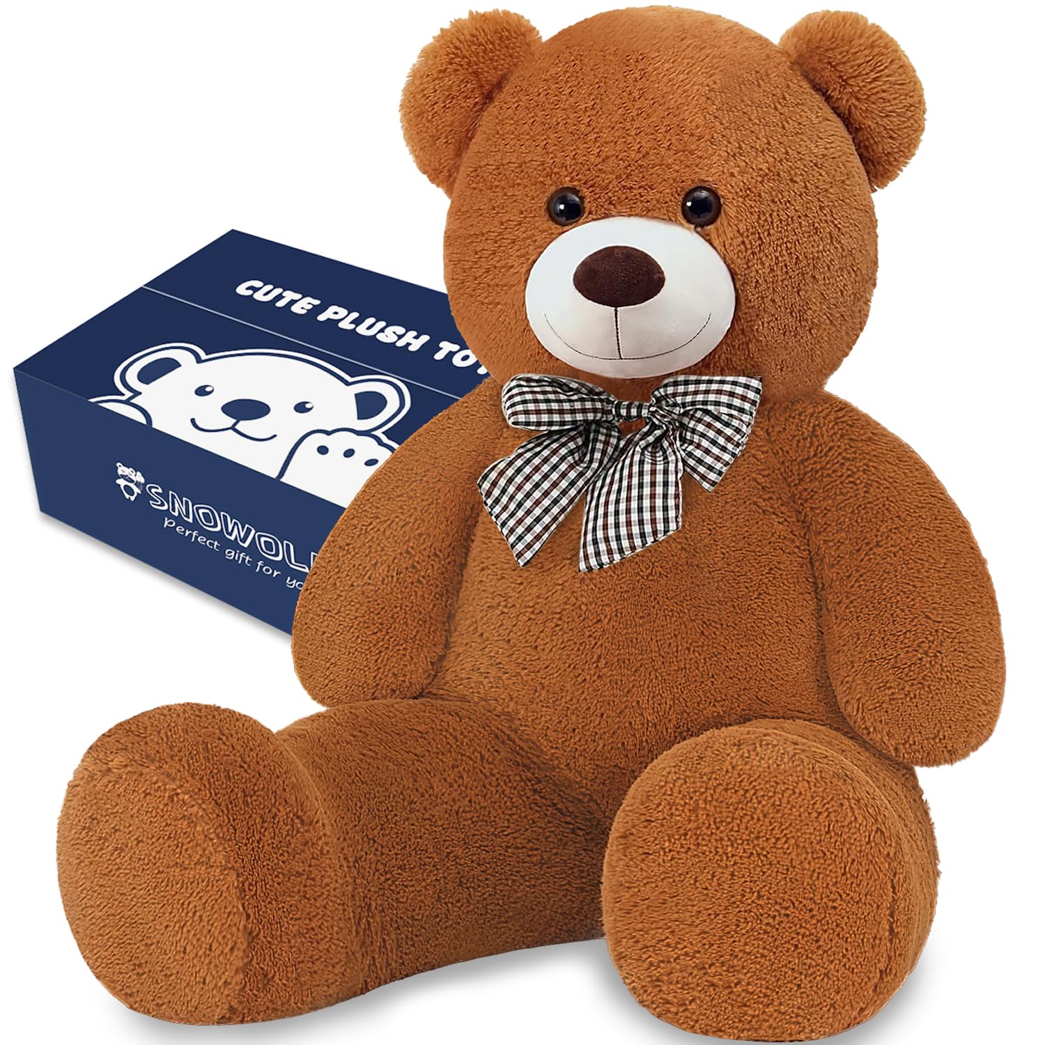 Giant Teddy Bear 55" Stuffed Animals Plush Toy, Cute Life Size Big Soft Bear for Boy Girl Birthday Valentine Mother's Day, 7 LBs, 140 CM, Dark Brown
