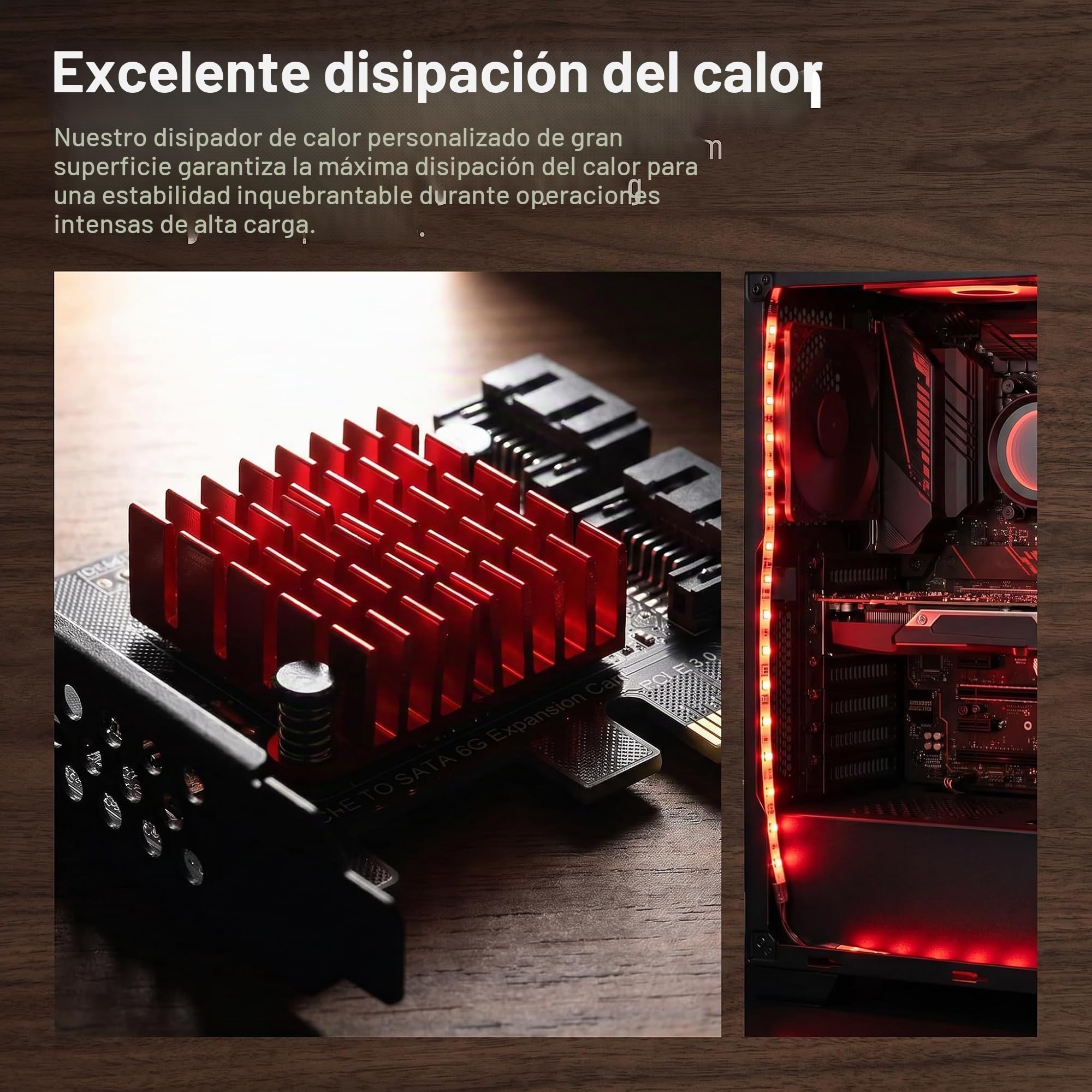 PCIE 1X Tarjeta SATA 2 Puertos Con Cables, Expansión PCI-E 3.0 GEN3 de 6 Gbit/s, Controlador Con Chip JMB582