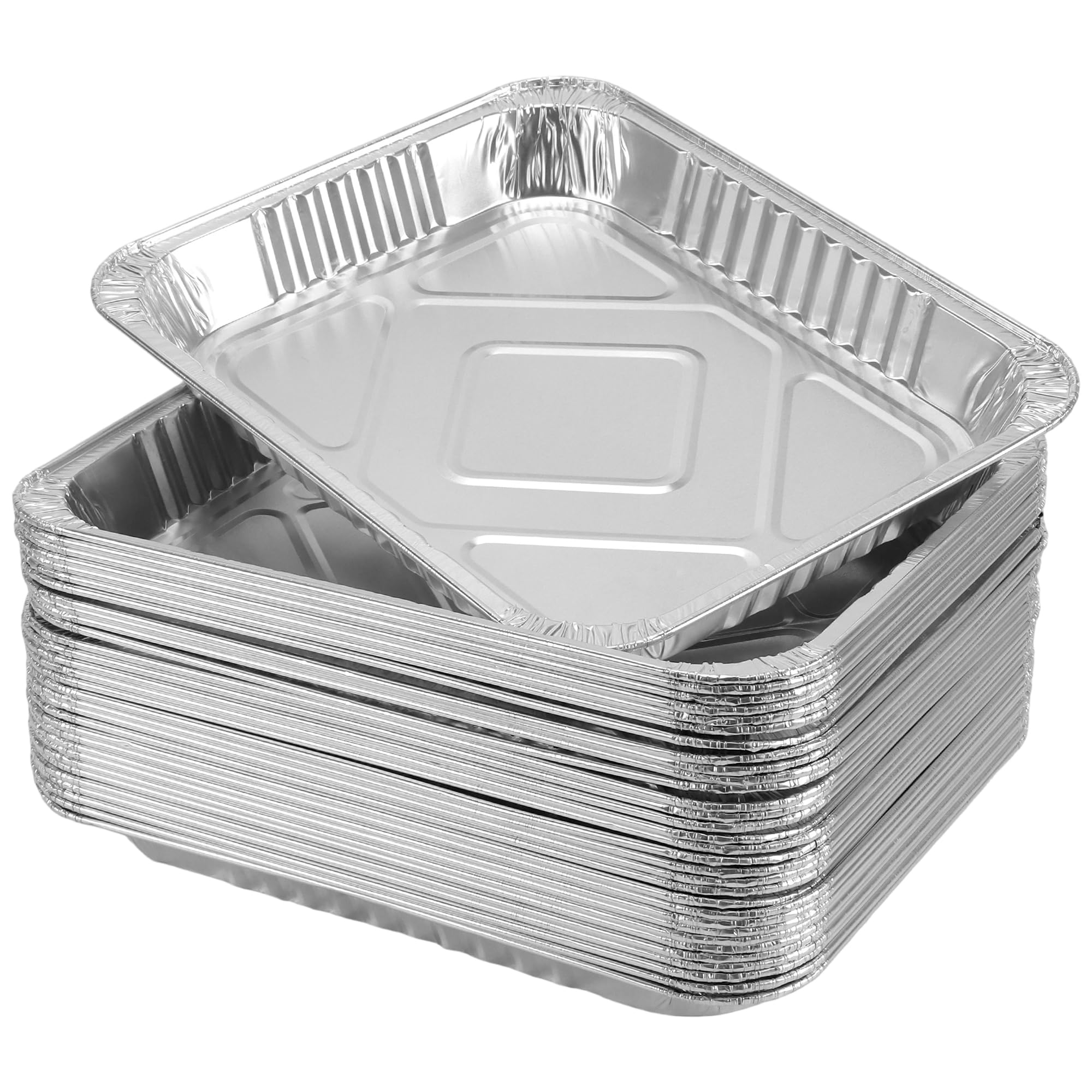 30 Stück 2200ml Aluschalen Groß, 32.5x26.2x4cm Grillschalen Aluminium Grill Tropfschale, Einweg Alu Schalen für Grill Kochen Party-Essen Servieren