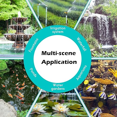 Miniatura 8 de Bomba de estanque de 100 W y 1800 GPH para estanques al aire libre y jardín acuático, bomba de fuente ultra silenciosa con salida ajustable de 180,