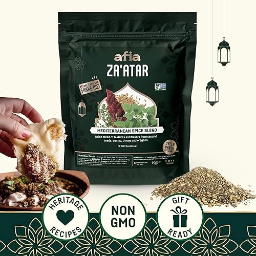 Miniatura 2 de Afia - Condimento Za'atar  Mezclas de especias mediterráneas para manoushe, pan plano, condimento de hummus  Especias prémium con notas superiores