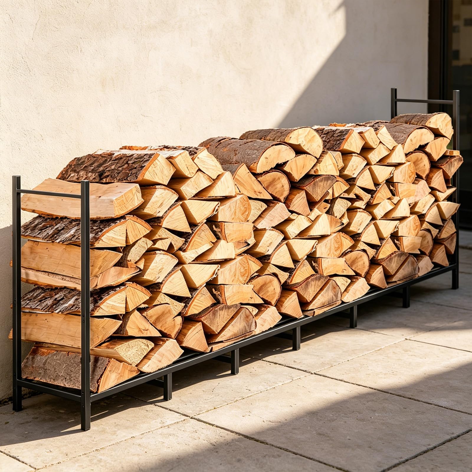 Kaminholzregal aussen Metall,Holzunterstand für Veranda Garten Terrasse Hof | Kaminholzregal Metall, Wasserdichter Holzlager, Stapelhilfe Brennholz, Stapelhilfe für Brennholz Garten Terrasse